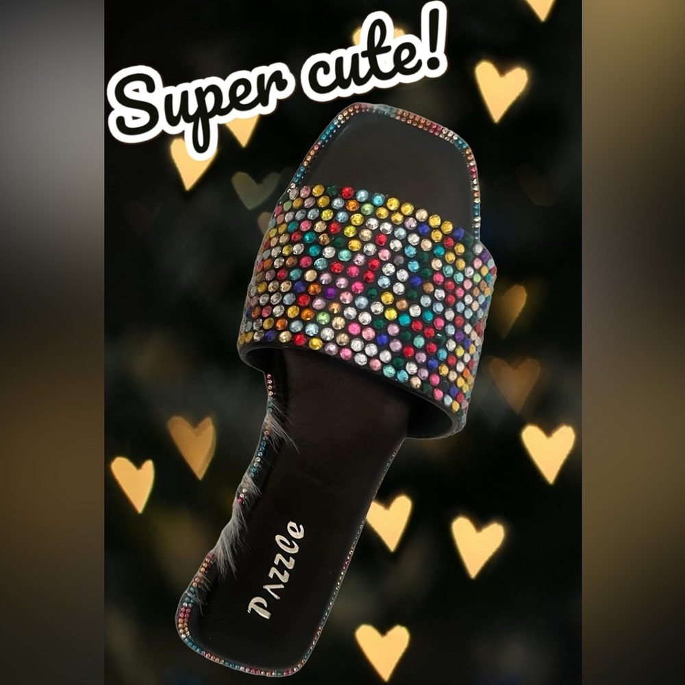 Multicolor bling sandal
